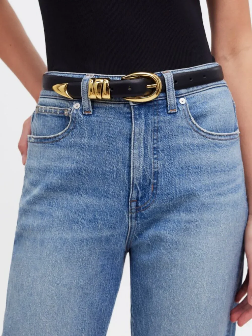 Madewell Triple Leather Keeper Belt | Black | Small - Picture 2 of 8